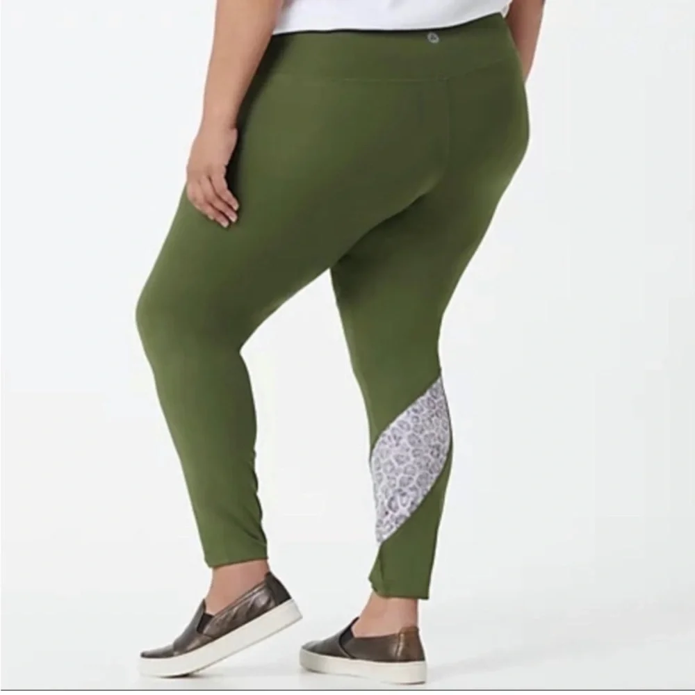 BRAND NEW Soulgani Active Leggings Olive Green Size Medium - Picture 2 of 7